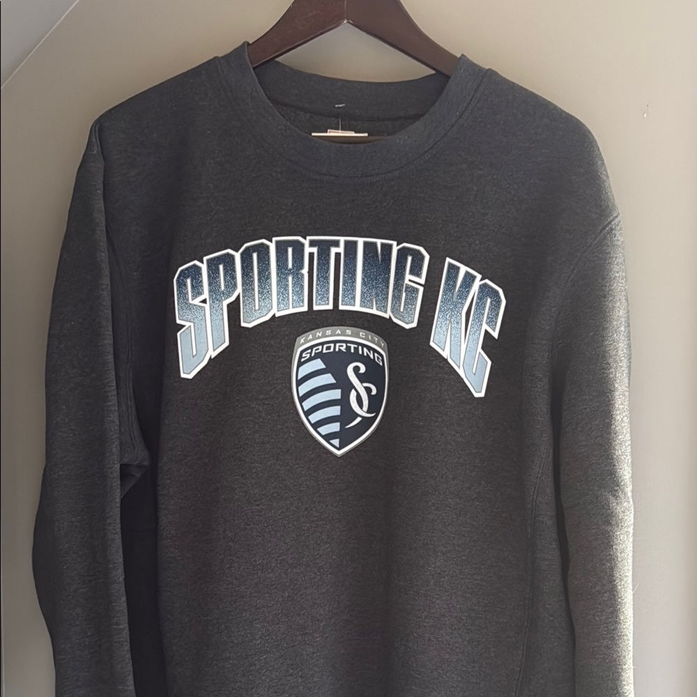 (NEW) Sporting Kansas City Gray Crewneck Sweatshirt